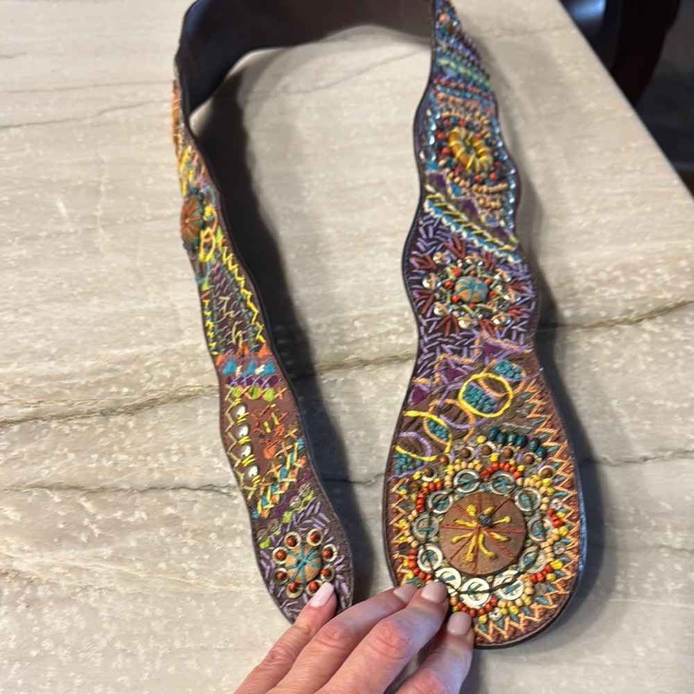 Chico’s Embroidered Brown Belt - Picture 4 of 8